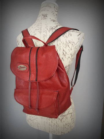 Bespoke Leather Bag- "backpack style" {Vintage Red}