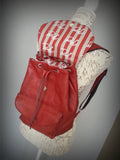 Bespoke Leather Bag- "backpack style" {Vintage Red}