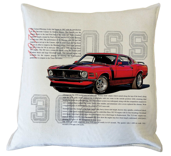 Scatter Cushion: Mustang 1970 Boss 302  history