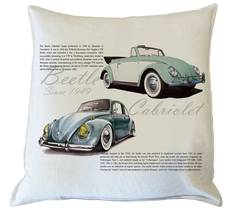 Scatter Cushion: Beetle History {vintage blue & mint green}