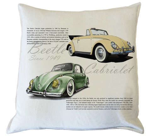 Scatter Cushion: Beetle History {vintage yellow & green}