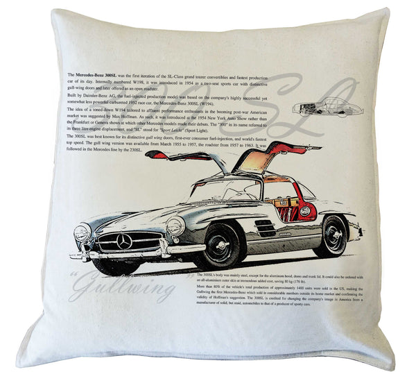 Scatter Cushion: "Gullwing"300 SL Option 2 - history