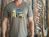 VW Splitty Kombi - surf style on V-neck T {unisex}