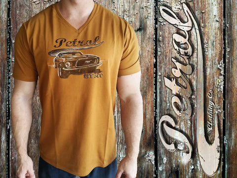 Retro Mustang on V-neck T {unisex}